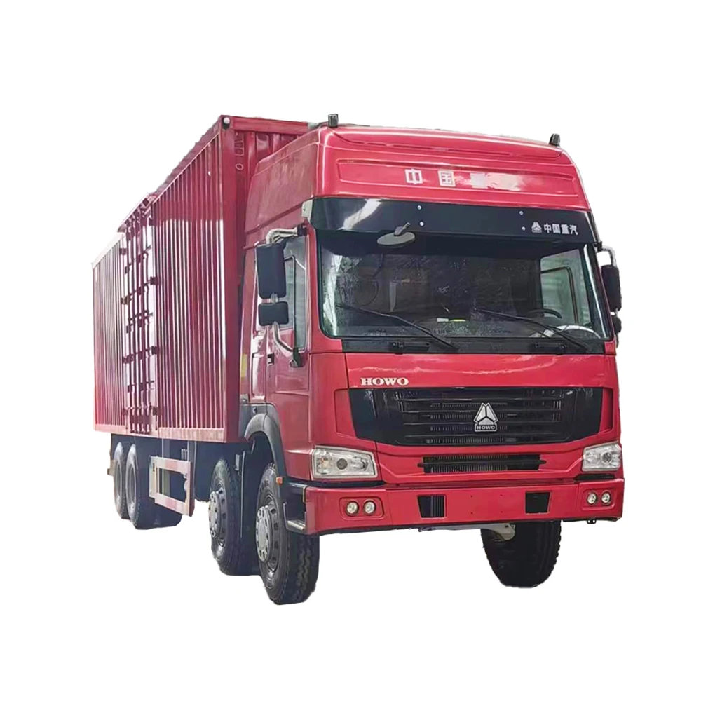 Full Refurbished SINOTRUK HOWO 371HP 375HP 420HP 8x4 12 Wheeler Van Cargo Lorry Trucks For Sale