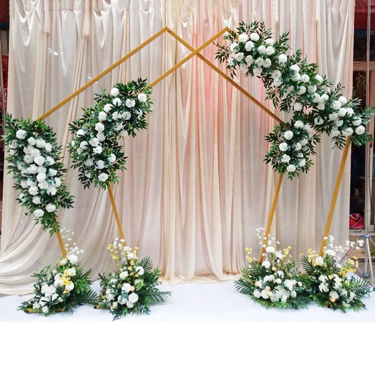 2021 best sale geometric arch metal flower arch party balloon arch set
