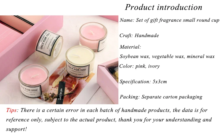 High End Holiday 2Pcs/set Elegant Romantic Pink Glass Jar Scented Soy Wax Scented Candle With Gift Box For Home Air Freshener