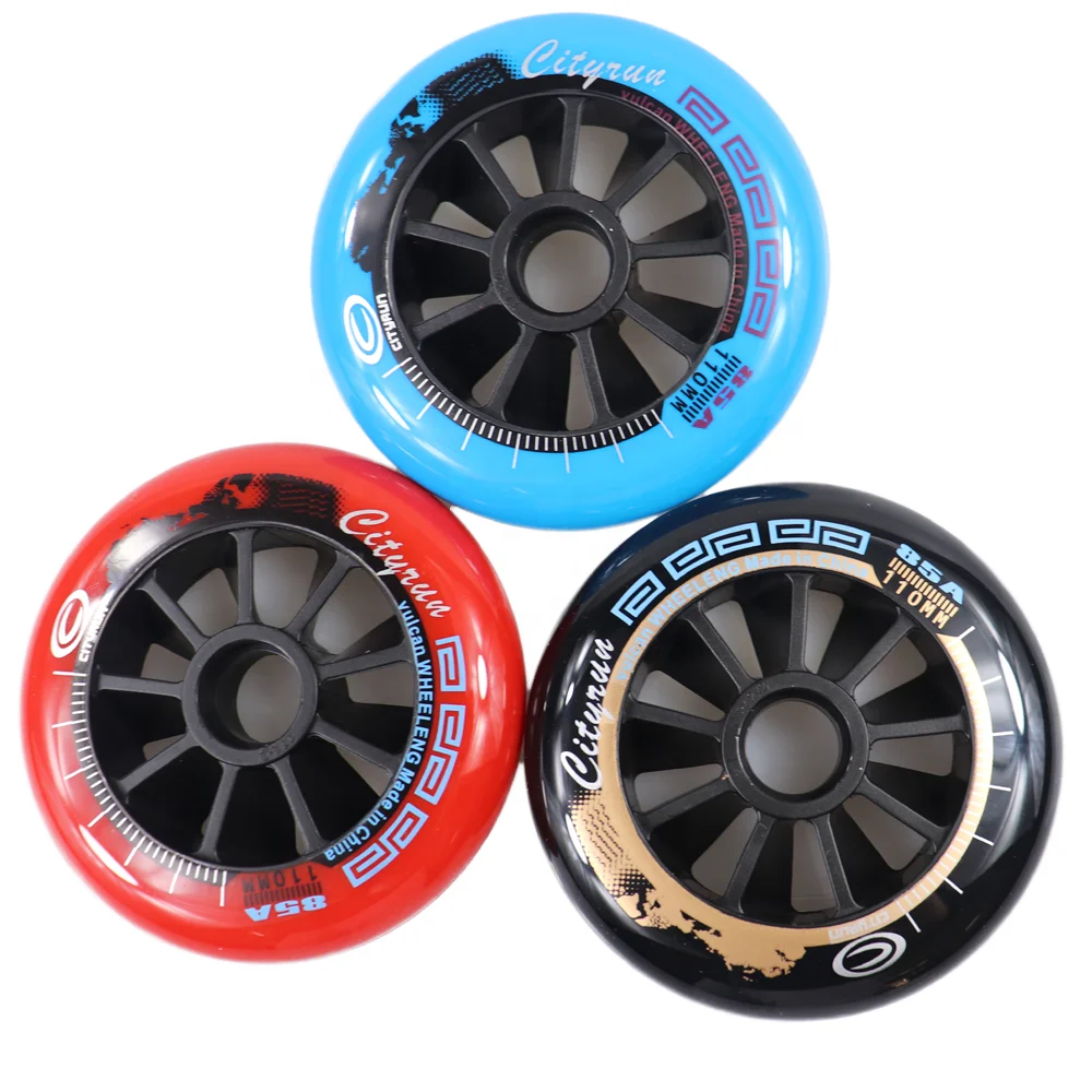 Wholesale City Run Speed Racing Skate Wheels 90 100 110mm Flashing Roller with 85A Product