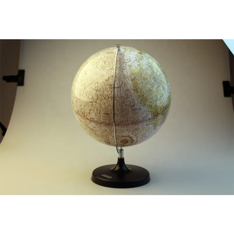 plastic rotating 3d map model moon globe for geography