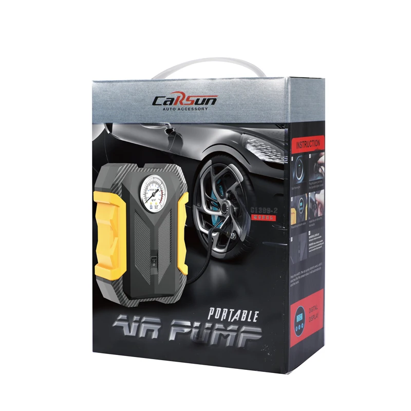 CARSUN PowerTiger Car 12V Portable Tyre Air Compressor Motorcycle Tire Inflators Mini 150 PSI Tire Pump for Cars Inflator Pump