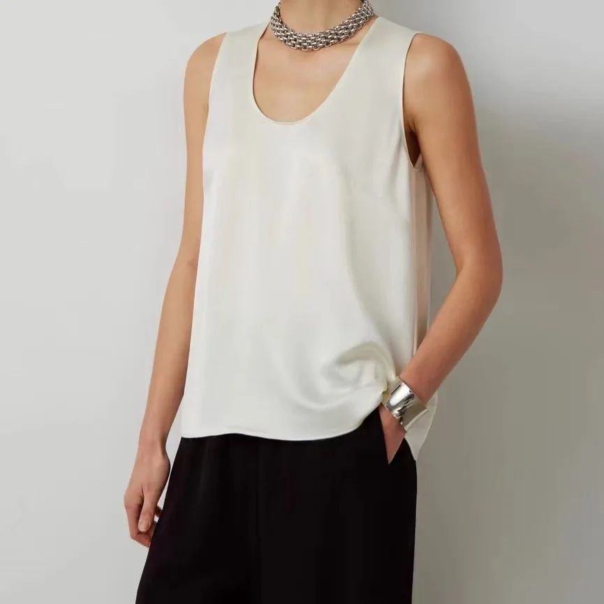 Sample Available Black Women Vest Breathable Silky Comfort Summer Vest For Women