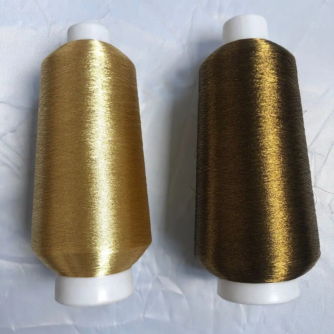 150D KR Gold Tobacco  Metallic Yarn for weaving  MS/ST type embroidery Metallised Yarn 200g 250g