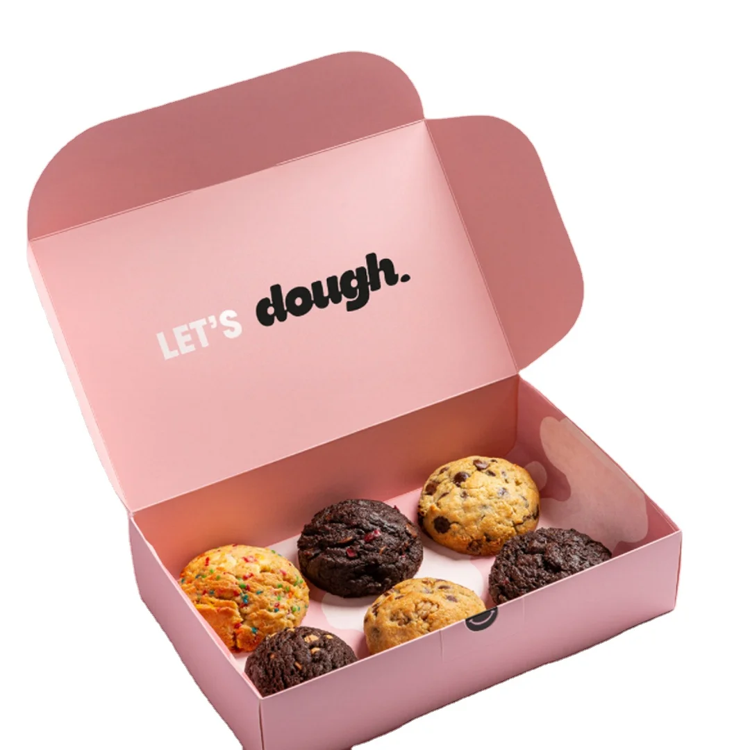 Luxury Custom Pink Gift Packing Corrugated Cardboard Paper Mailing Shipping Carton Mailer Cookie Packaging Food Box