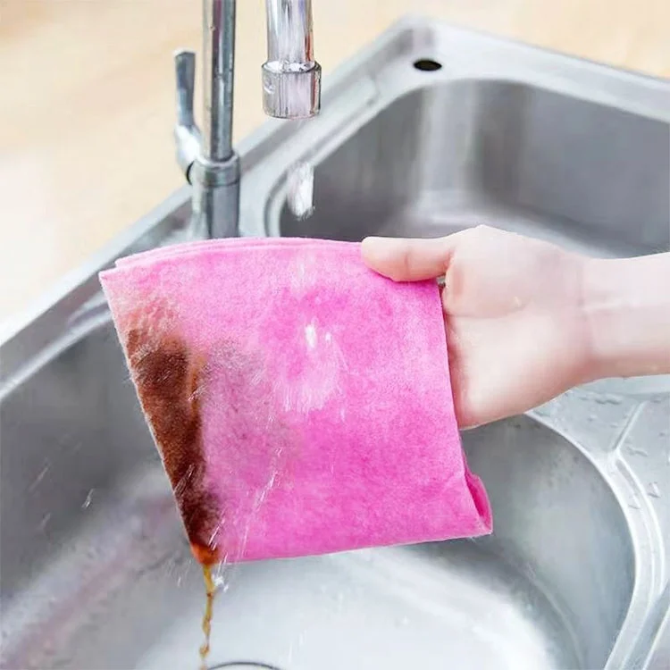 
Multi purpose kitchen dishes towel non woven cleaning cloth viscose fabric cleaning rags for home and kitchen 
