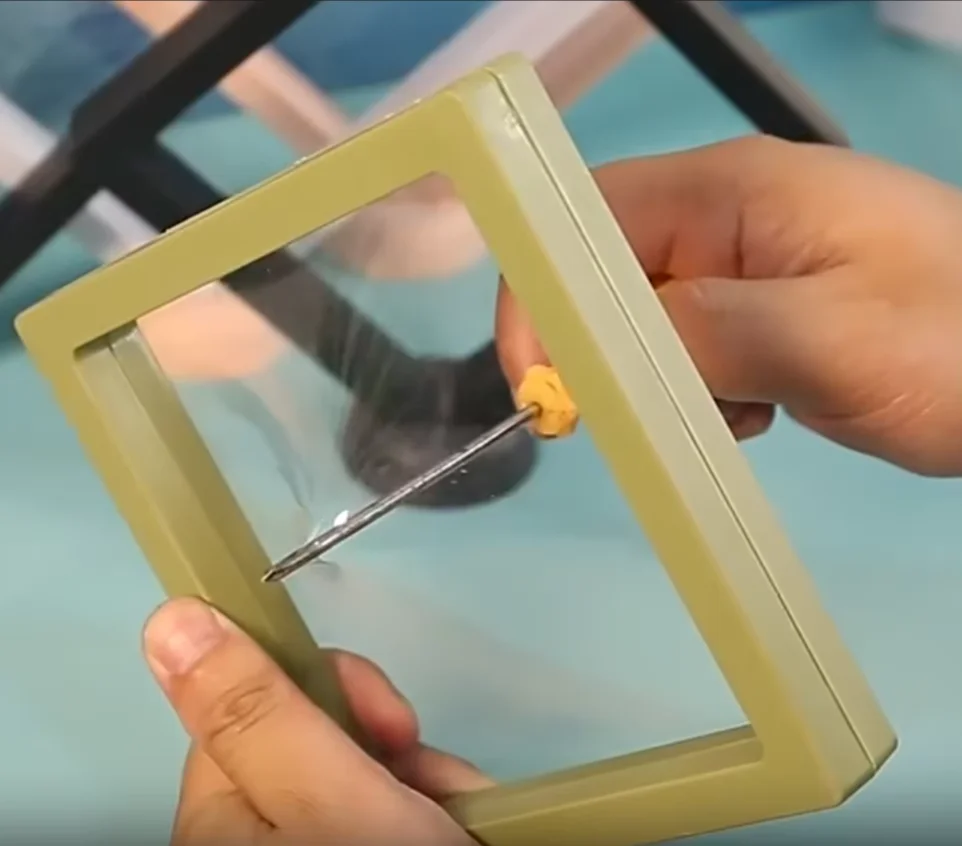 Clear PE Film Packaging Box Case Custom 3D Membrane Floating Frame Holder Stand Necklace Floating Jewelry Display Box