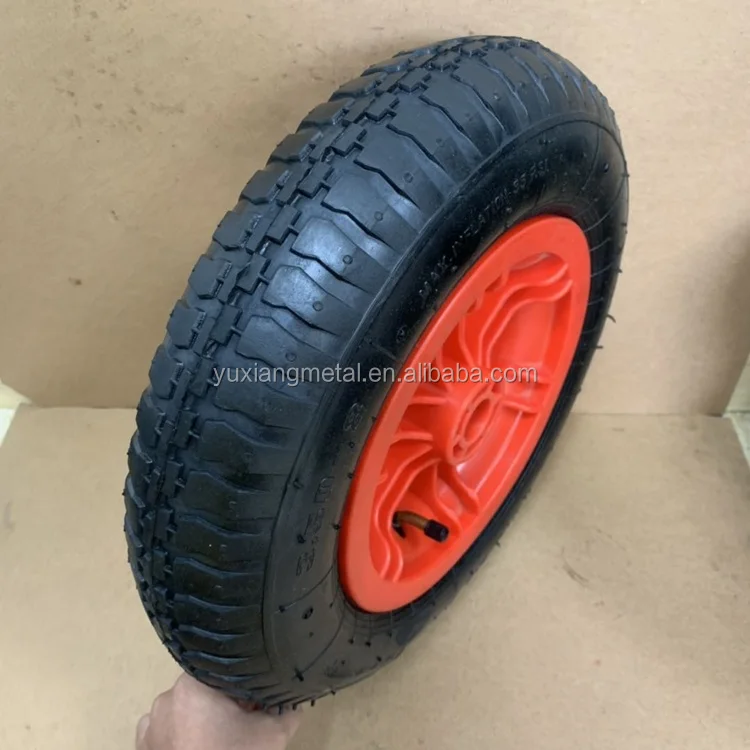 3.50-8 pneumatic wheel with plastic rim for wheelbarrow