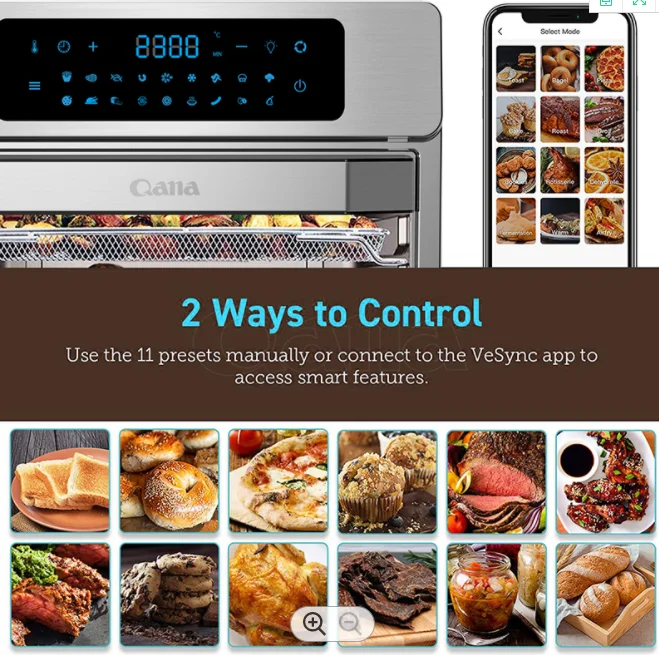 QANA Factory Wholesale OEM Mini Non-stick Smart Cooking Digital Electric Air Deep Fryer Horno Para Pan Food Processor Roaster