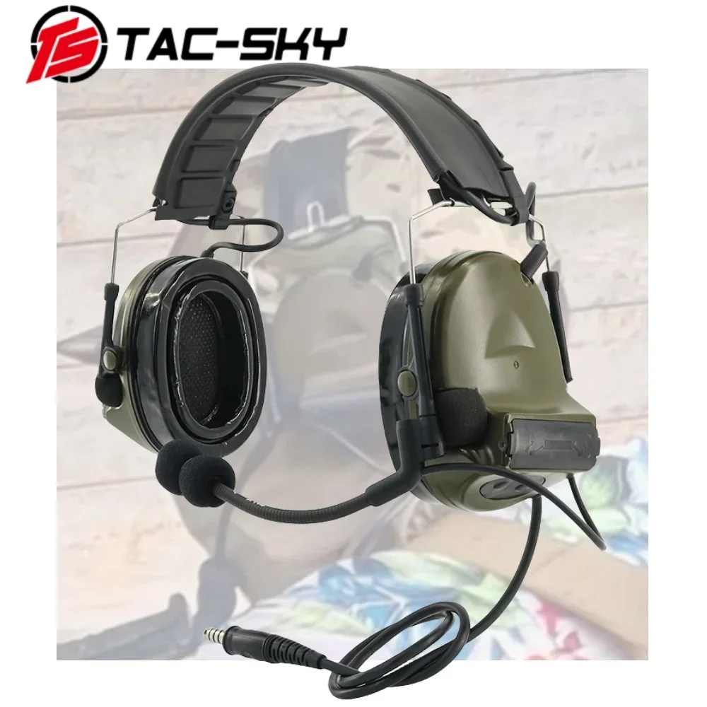 TS TAC-SKY Складной Съемный оголовье COMTA II Гарнитура тактическая Защита слуха Электронные Наушники для стрельбы C2 гарнитура