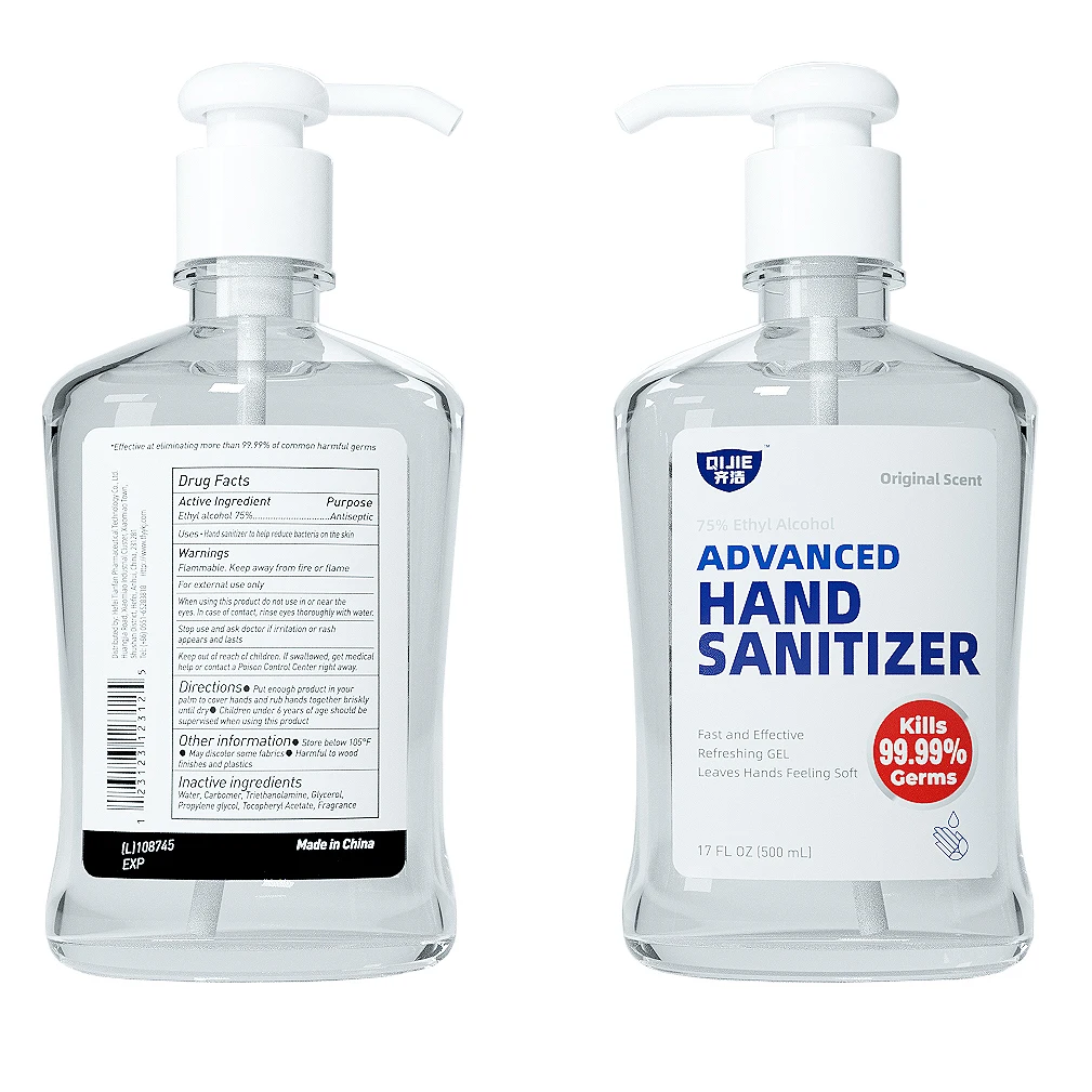 75% Ethyl Alcohol Advanced Hand Sanitizer Instant GEL Portable 500 ml