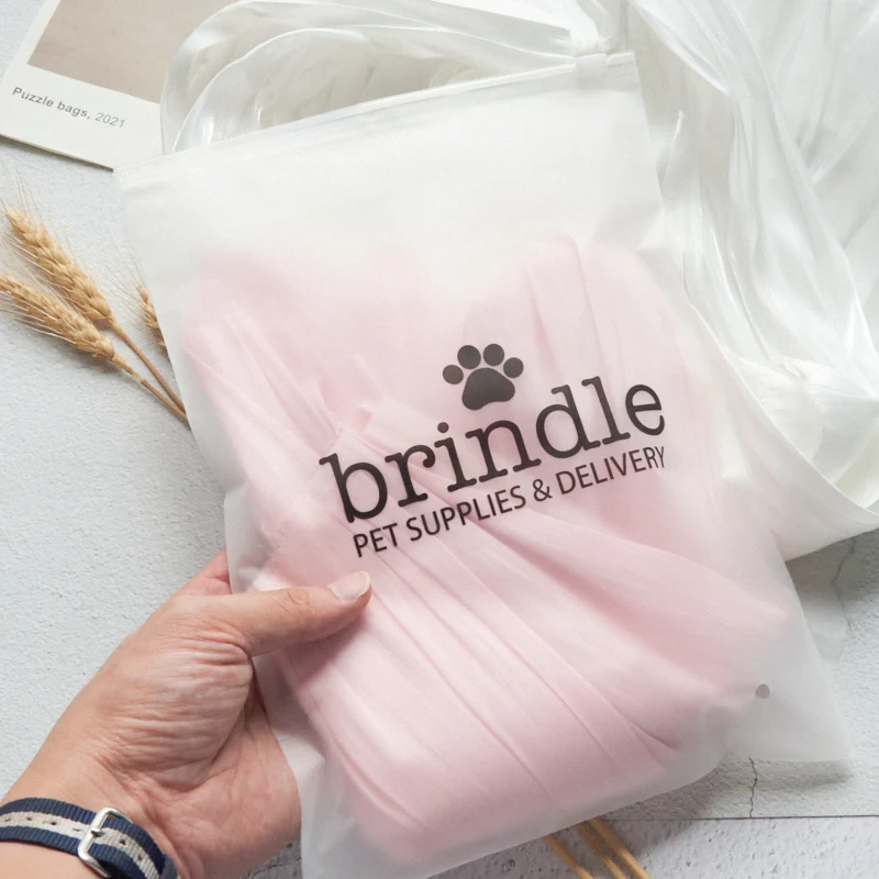 customized personality logo small mini transparent clear zipper plastic frosted zip lock packaging bag for cosmetics