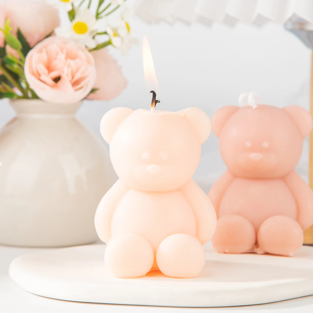 Handmade Aesthetic Soy Wax Aroma Decorative Animal Shaped Aromatherapy Candles Mini Bear Creative Scented Candles