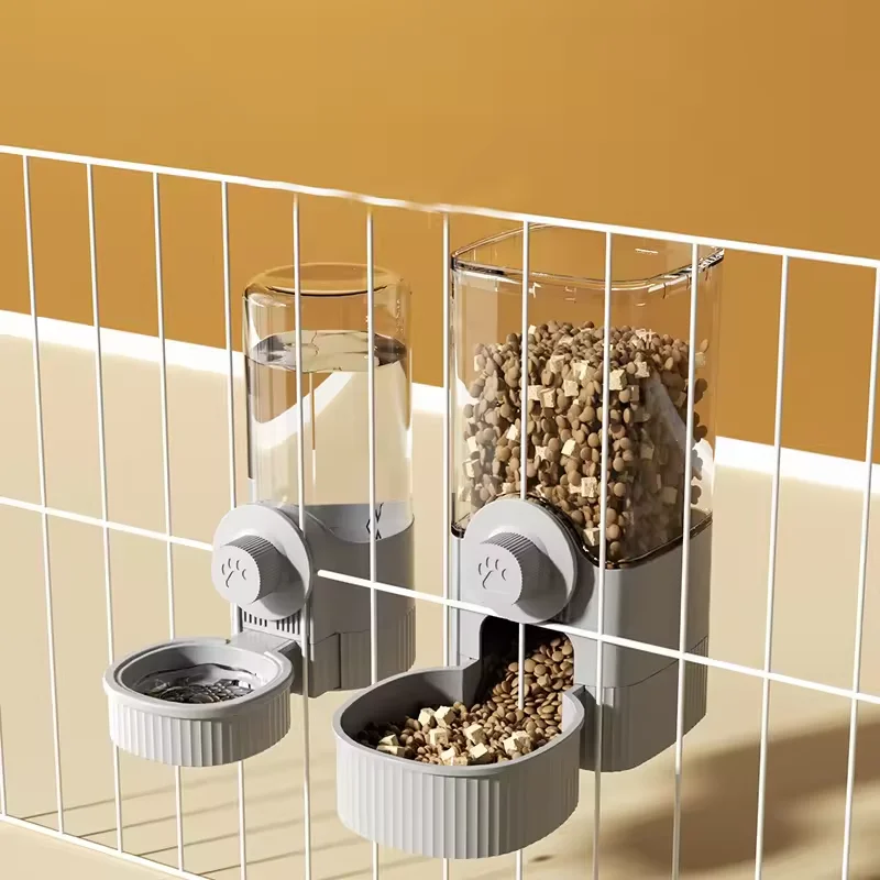 2pcs Cat Water Dispenser And Food Dispenser No Leakage Suspended Automatic Dog Feeders Hanging Feeder For Rabbit Ferret