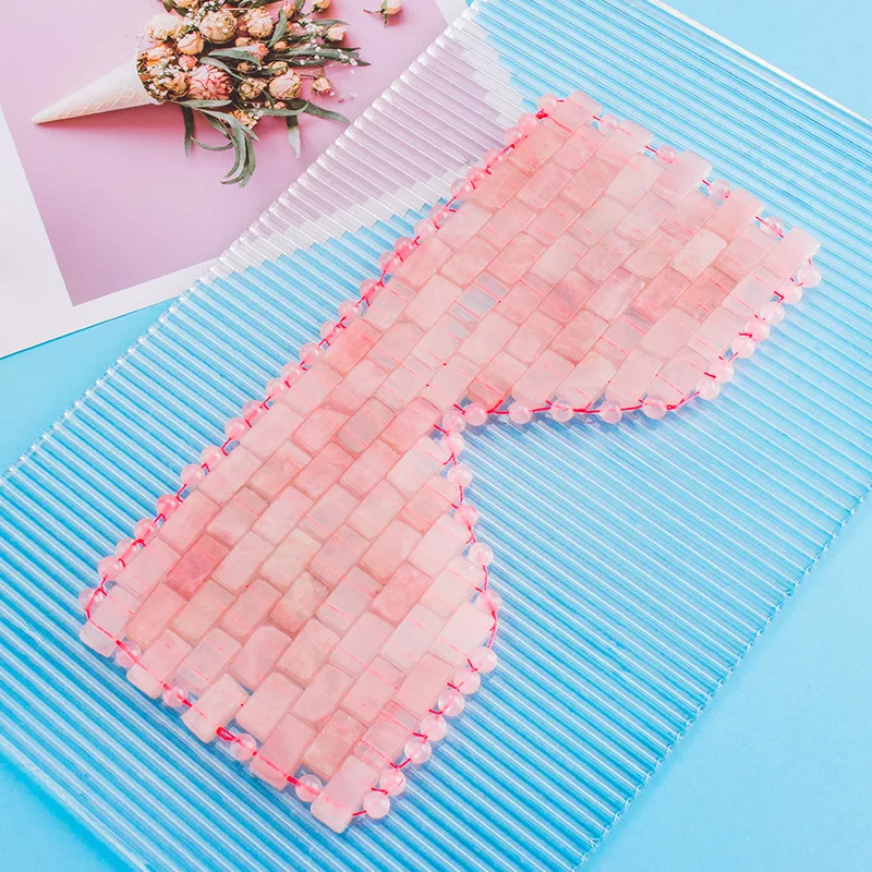 Natural Jade Eye Mask Skincare Eye Massage Beauty Tool Amethyst Obsidian Natural Stone Rose Quartz Jade Eye Mask