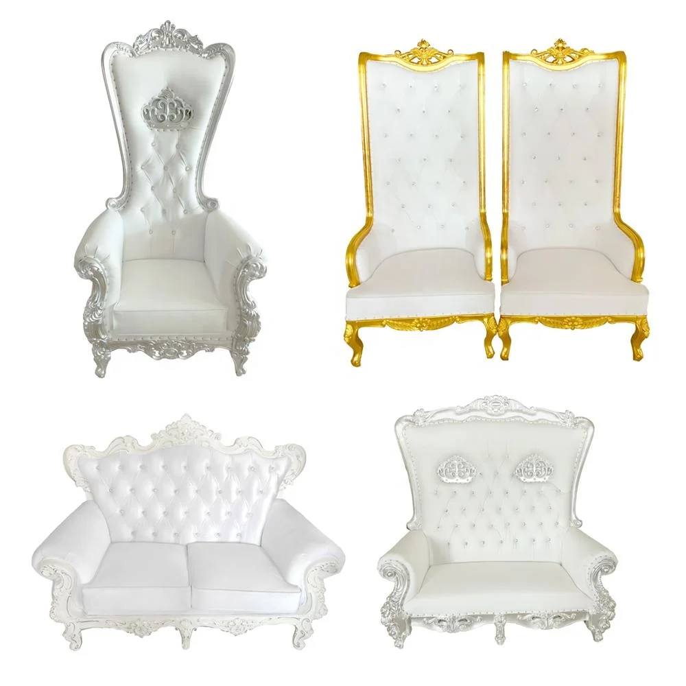 Hot sale high back cheaper  king sliver throne chairs