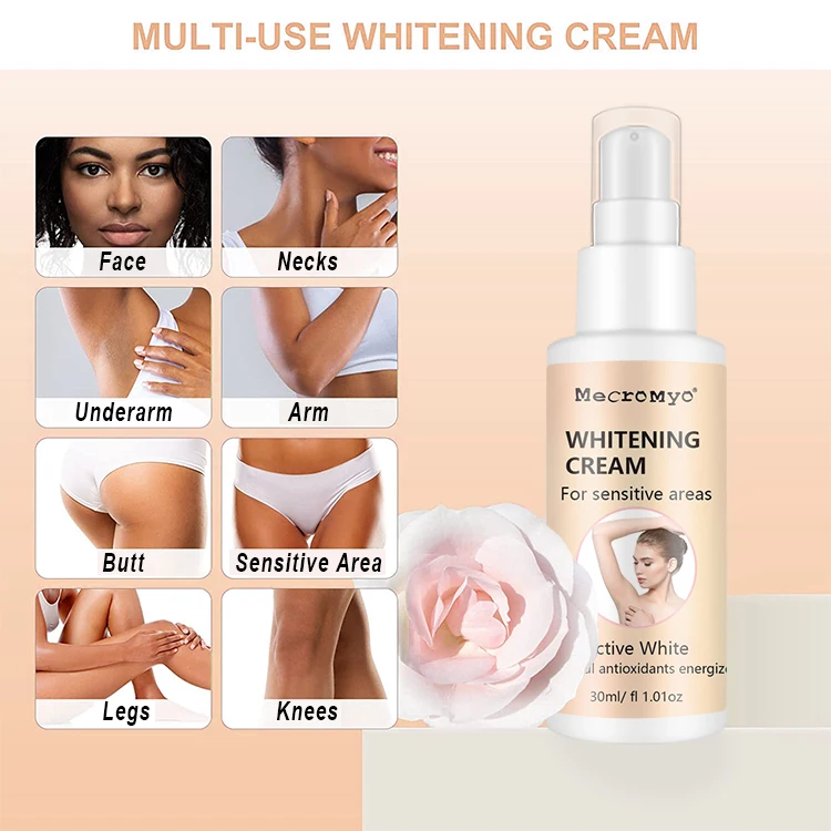 OEM/ODM Private Label Snow Bleach Cream Private Part Underarm Fast Whitening Lotion Skin Dark Spot Body Bikini Area Cream