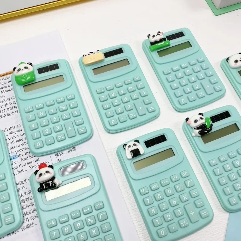 Cute Panda Mini Calculator Compact and Portable Student Office Small Calculator Student Supplies Arithmetic Device Wholesale