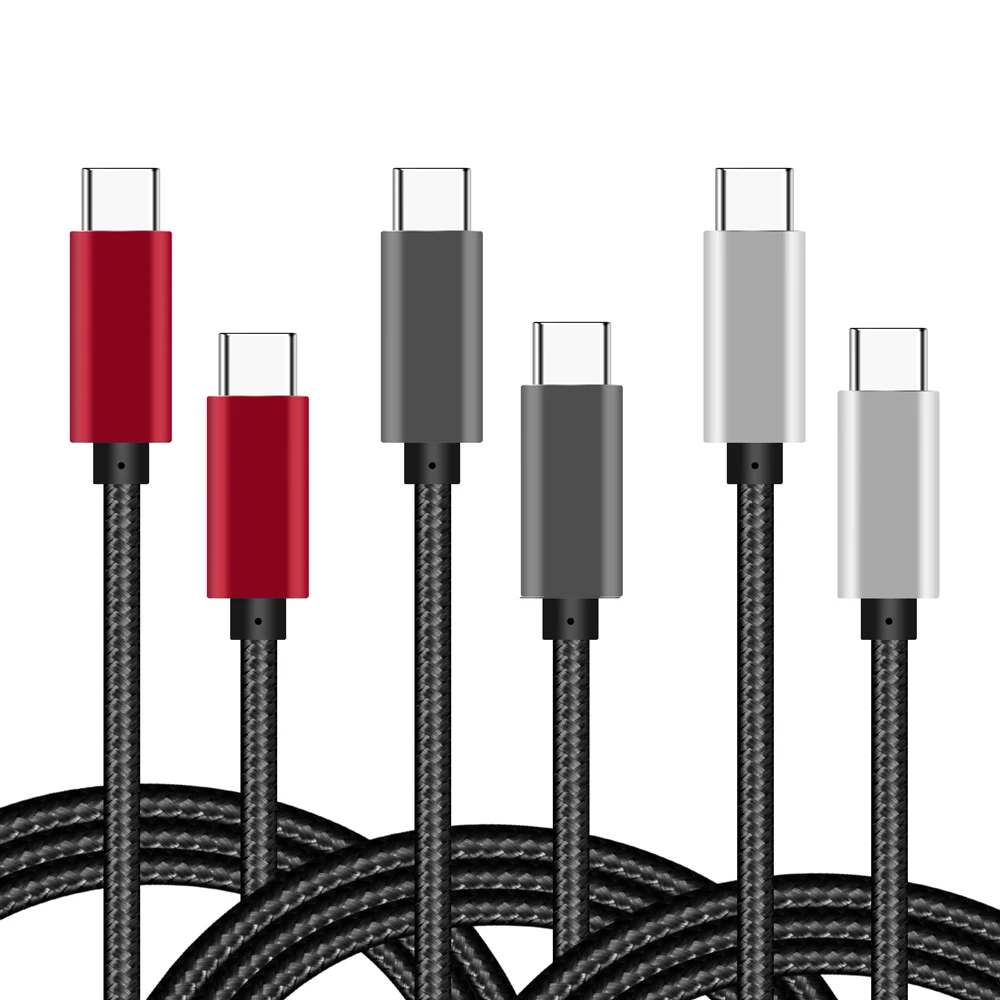 
100w 5a custom nylon braided 3.1 metal fast charging pd type c to usb c to usb c cable 