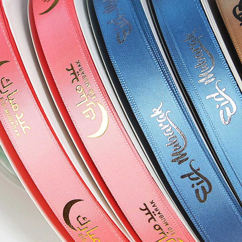 Factory wholesale ribbon gold printing flower gift ribbon decoration for perfume bottle  ribbon