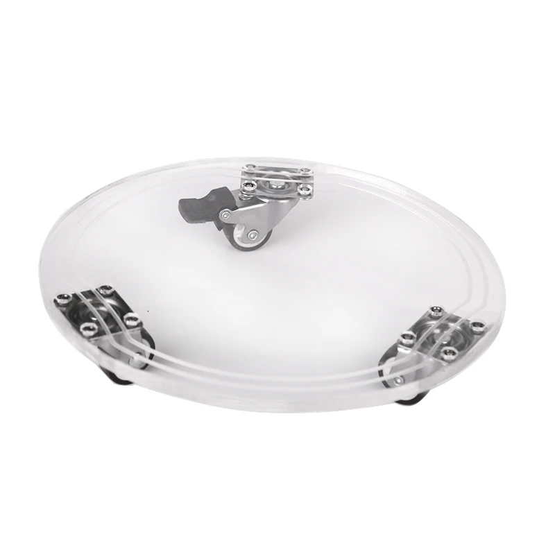 Лидер продаж, прозрачный пластиковый акриловый материал, Круглый Прозрачный современный цветочный горшок с колесами