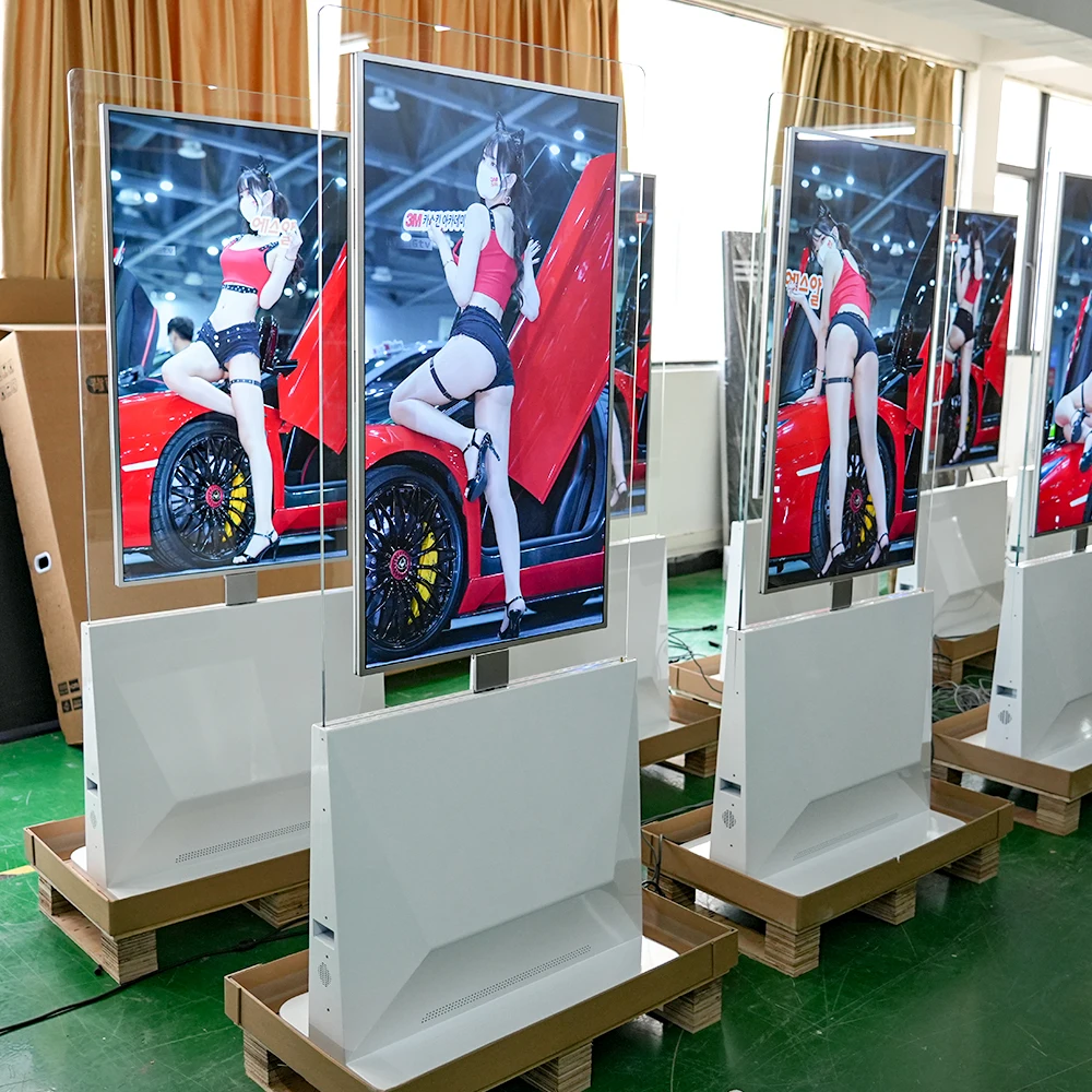 OEM заводской прямой напольный киоск ультратонкий прозрачный двухэкранный ЖК-дисплей внутренний двухсторонний цифровой вывеска