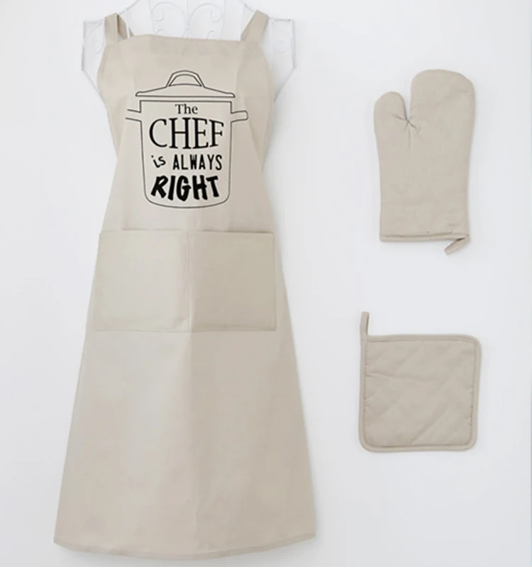 Size Color Customization Poly Pretty Promotional Coffee Shop Hot Sell Cotton Printed Apron kitchen