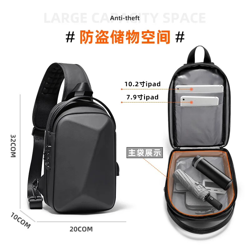 2023 waterproof TSA sling bag men luxury hot sale small sling bag for men fashion shell bag