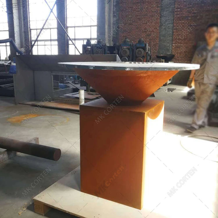 2023 Factory Wholesale Corten Steel Bbq Brazier Round Fire Burner Pot Bowl Outdoor Fire Pit