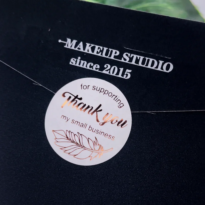 LOPAL Low price china manufacturers customized label thank you sticker label with gold foil hologram glossy finish waterproof