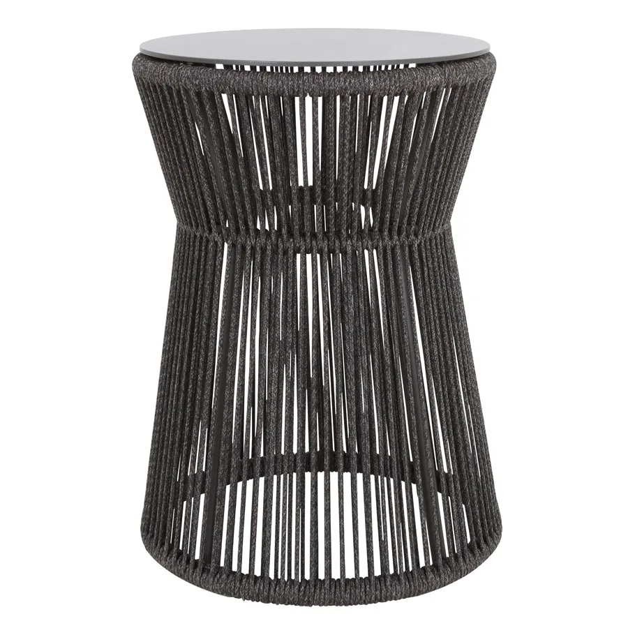 Outdoor Modern Aluminum frame Rope Garden Furniture Side  Coffee Table Round