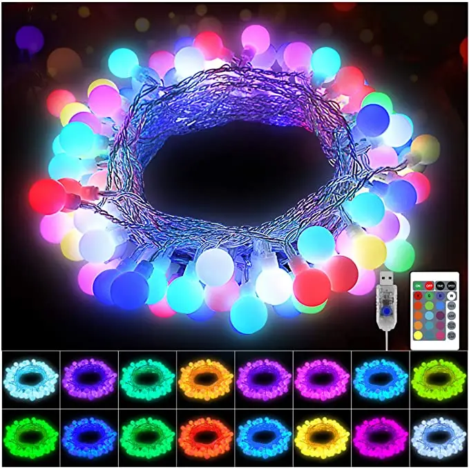 Hot Product Outdoor Indoor Decoration Marine Style White Cotton Ball Led String Light for Party Wedding Decor