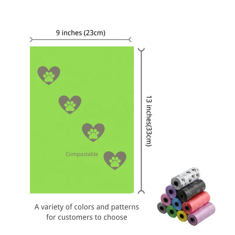 23*33mm EPI dog poop bags biodegradable compostable dog poop bags The dog for a walk one-time  poo bag