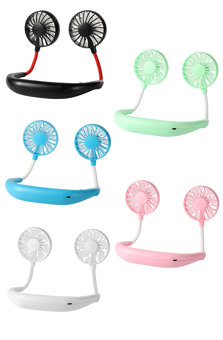 High Quality Rechargeable 360 degree Portable Mini Neckband Fan Neck Hanging Lazy Sport Fan