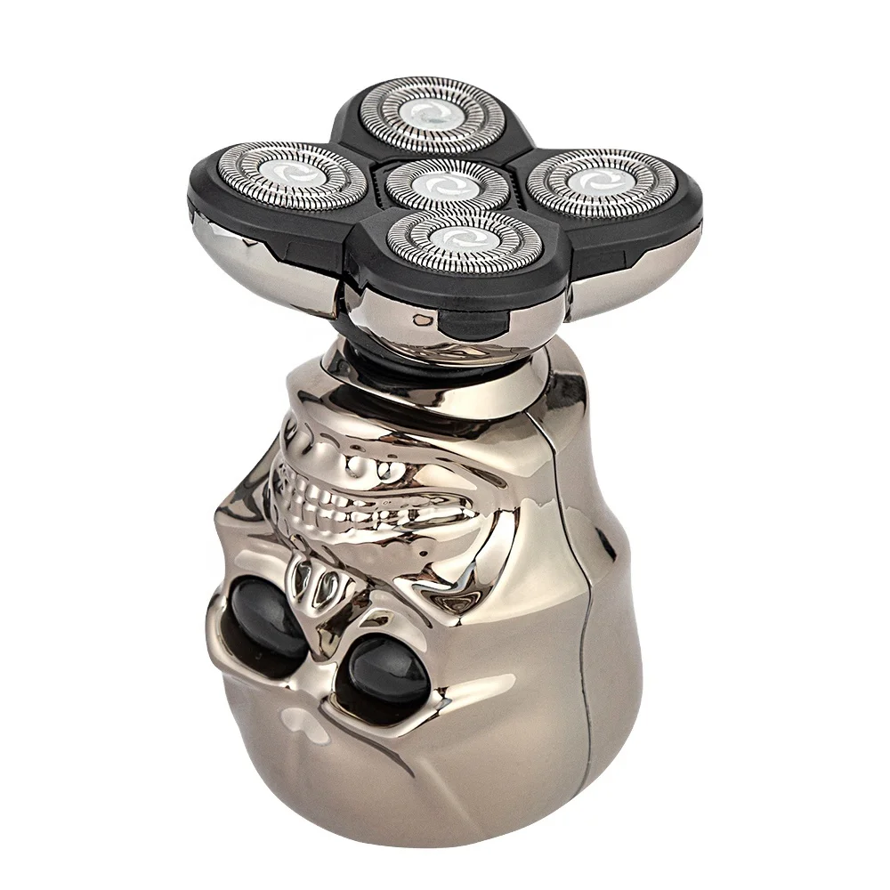 
Lenrood Electric Shavers 5 In 1 Floating Heads LR-2021 Beard Trimmer IPX6 Waterproof Skull Design Bald Head Shaver Electric Razo 