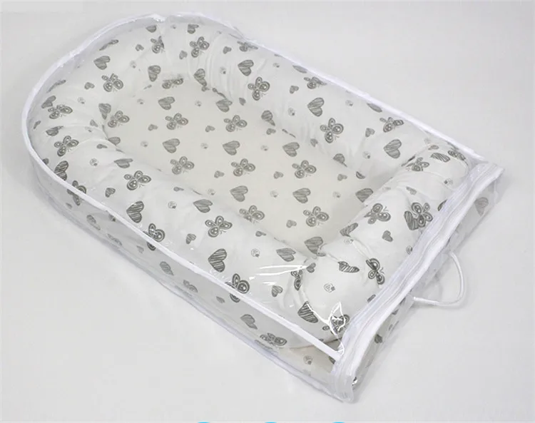 
Portable Bed Bassinet Snuggle Soft 100% Organic Print Cotton Fabric Baby Carry Nest 