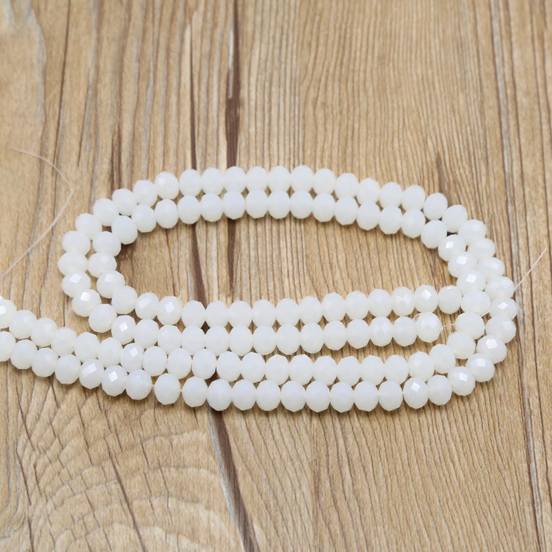 6x8mm Opaque Faceted Rondelle Beads Glass Beads for DIY Jewelry Making