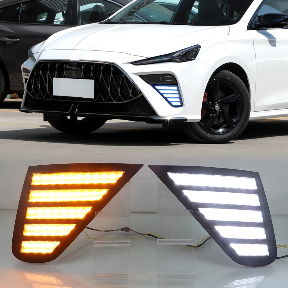 KEEN Daytime Running Lamp for Morris Garages MG5 2022 DRL with Streamer Turn Signal Fog Lamp Car Headlight
