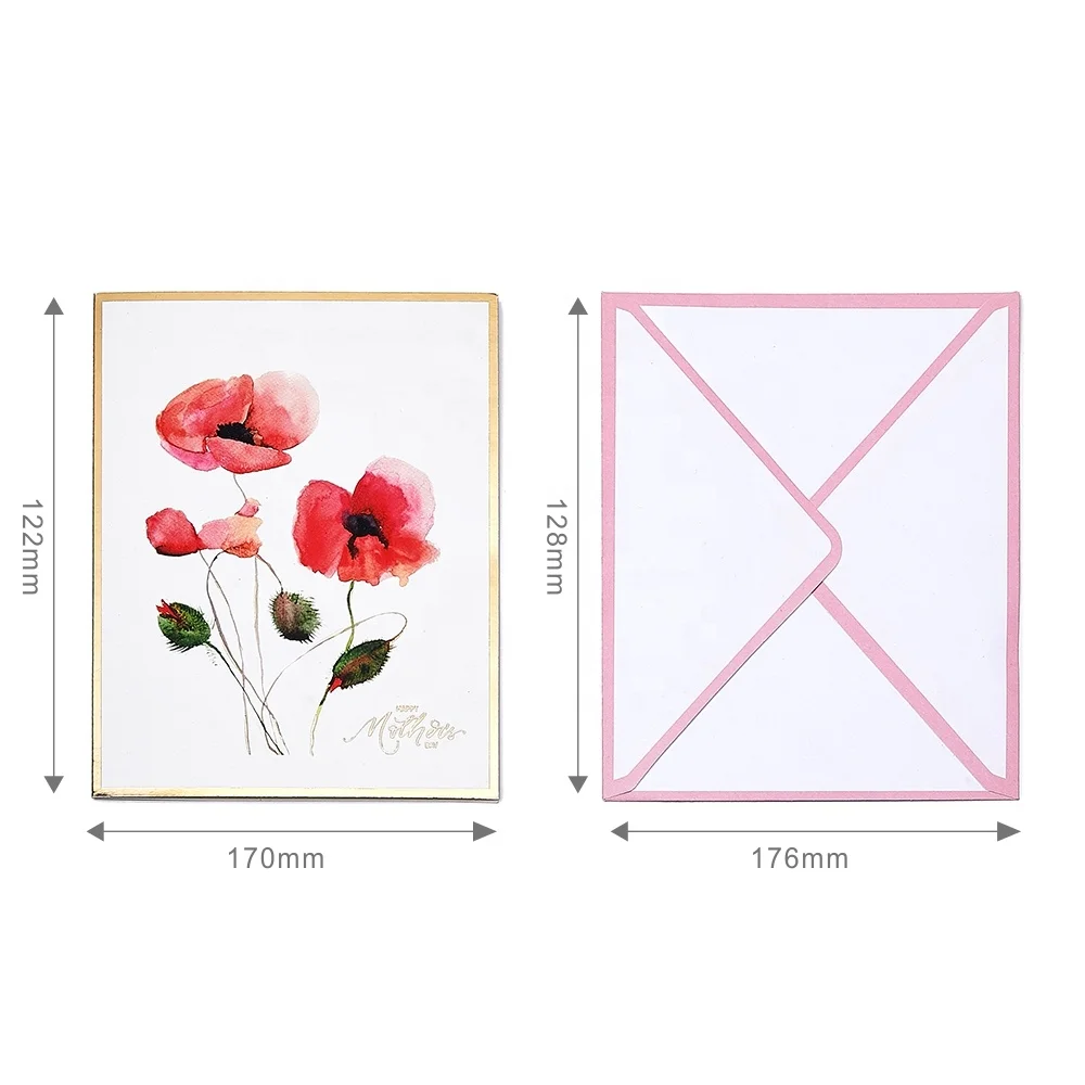 Warm Sweet Novelty Personalised Flower Scent Happy Mothers Day Greeting Cards with Envelopes Manufacturer