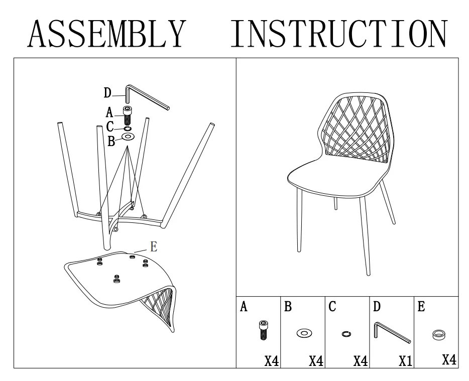 Forman Plastic Dining Chair Tavolo Pranzo Scandinavian Design Modern Home Furniture Chairs Dinning With Geometrical Back
