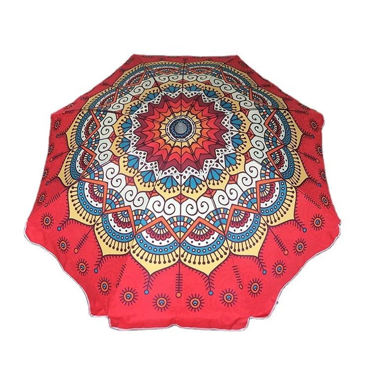 Popular design folding luxury print standard size beach umbrella