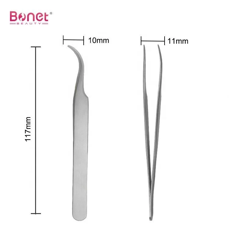 High Quality Stainless Steel Eyebrow Tweezers Set with Slanted Tip Beauty Product