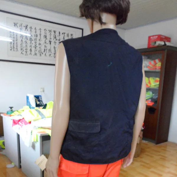 Fishing safety red jacket with multi pockets