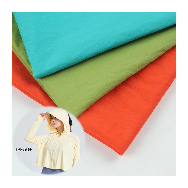 stock 40D 310T 70D 260t nylon crinkle glazed nylon shorts wrinkled crinkle nylon taslon anti uv bjj rash guard fabric