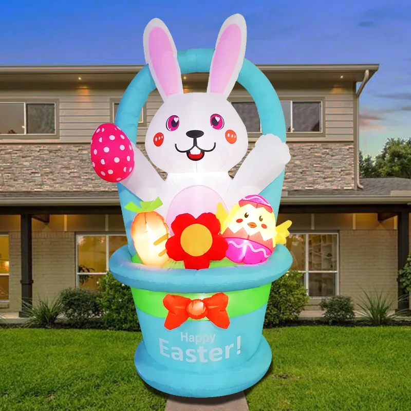 Easter inflatable egg rabbit air model Easter rabbit inflatable outdoor venue layout props