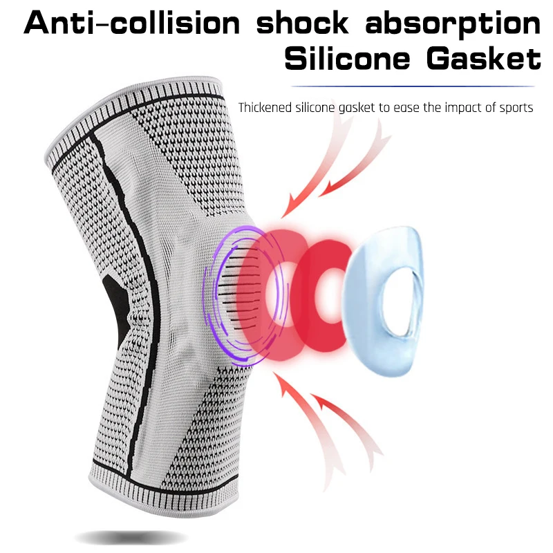 Wholesale Custom Nylon Gym Sports Knee Support Brace Honeycomb Compression Knee Pads Anti-Slip Strips Football Soft Pain Relief