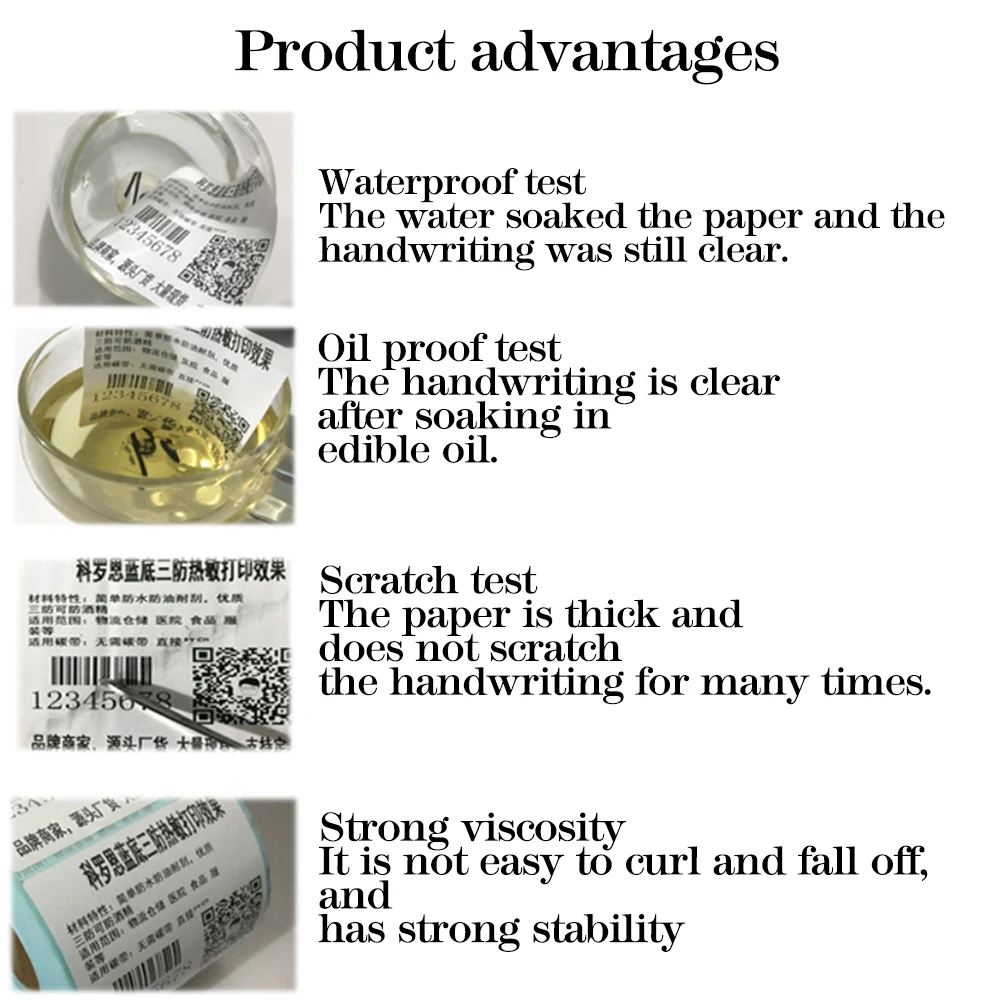 Barcode Printing stickers Thermal Label Roll Waterproof Adhesive Sticker 20 x 10 x 2000 labels per roll