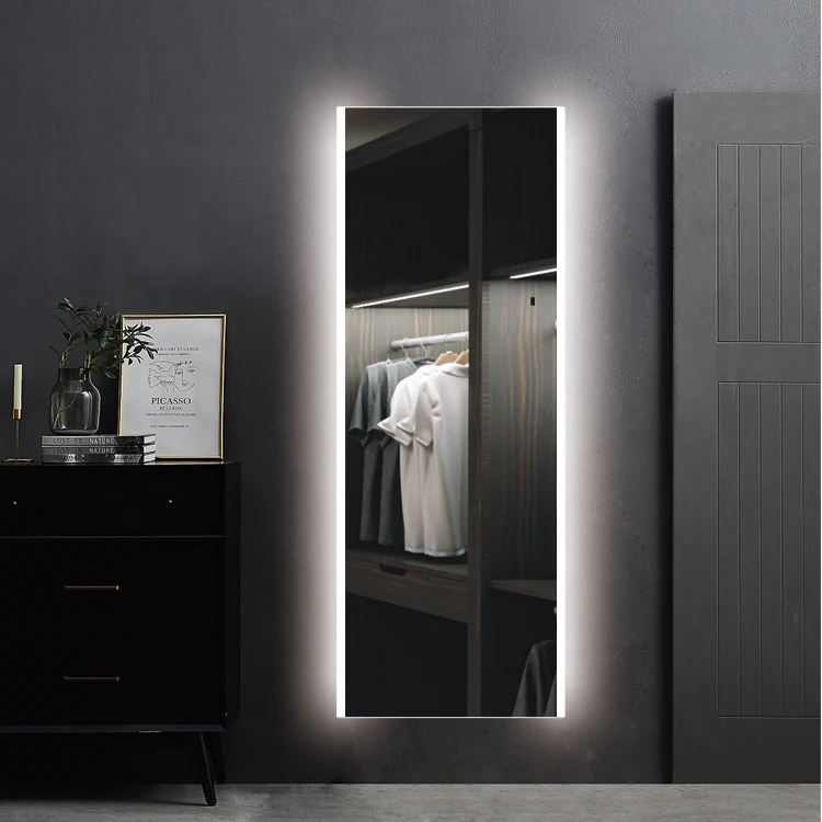 2023 Hot Selling Home Clothes Store LED Lighted Full Length  Dress Mirror With Frame