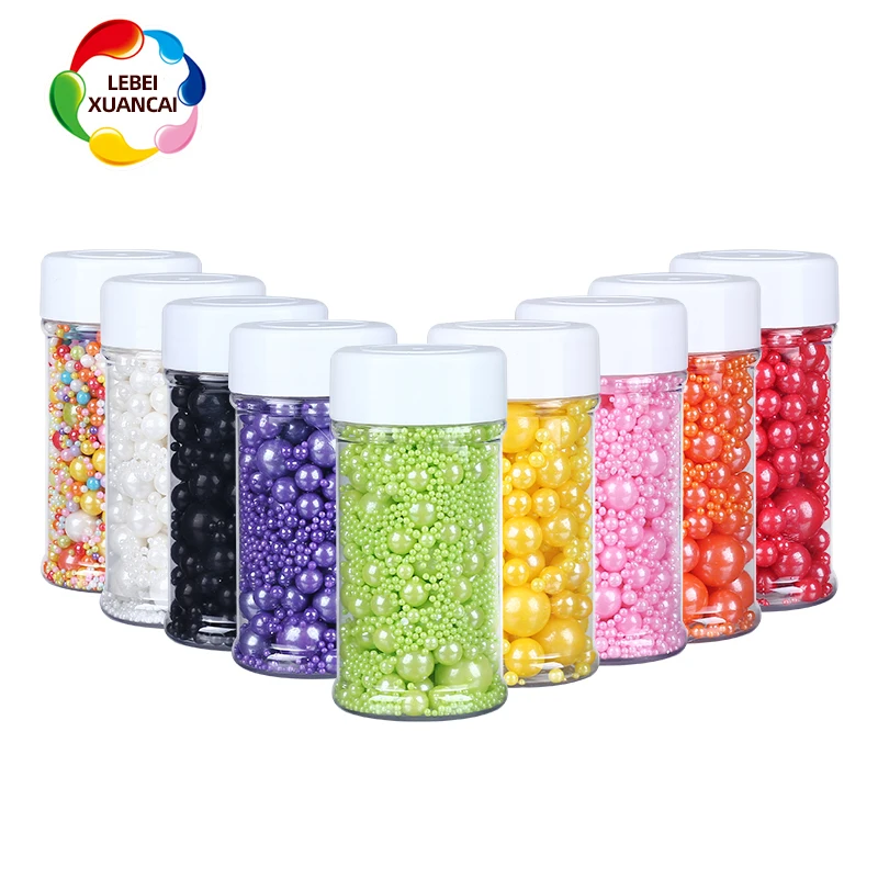 Factory direct mix edible molded dragee pearlized multi size colorful ball mix nonpareils in 85g bottle for bakery decoration