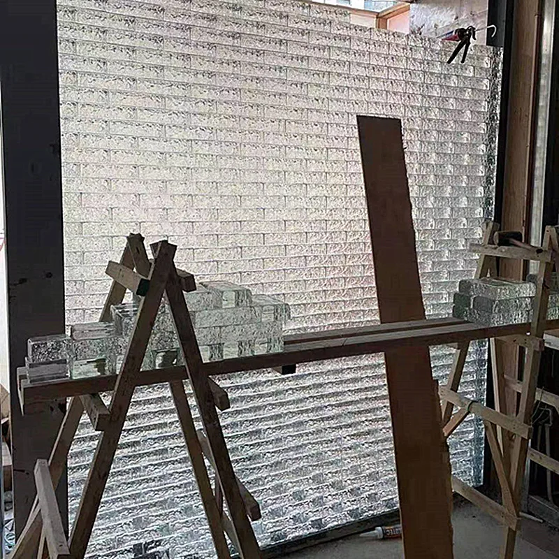 Ice surface crystal glass block wholesale transparent